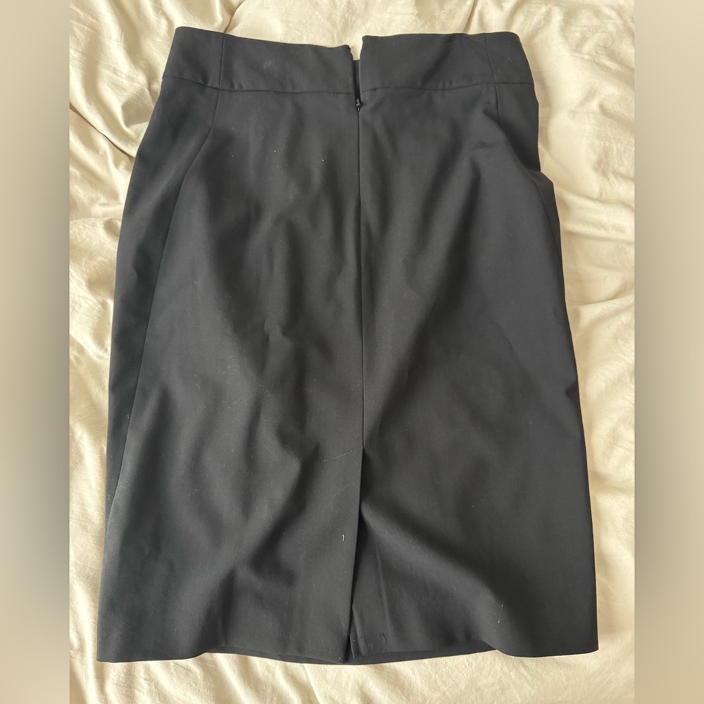 Theory Black Pencil Skirt in Sevona Stretch Wool - Picture 3 of 4
